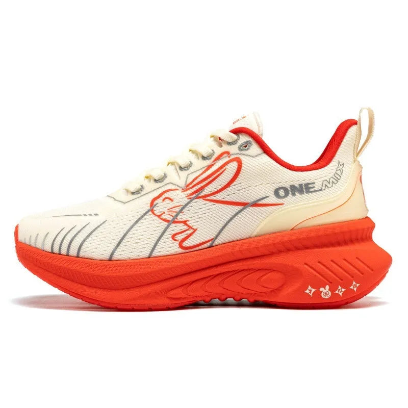 Low-top running sneakers with striped design, available in colours like red, black, and blue, showing rubber sole and mesh upper.