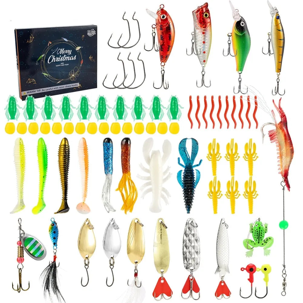 Metal Mino Bog fishing set blind box with Christmas theme and 01 style colour.