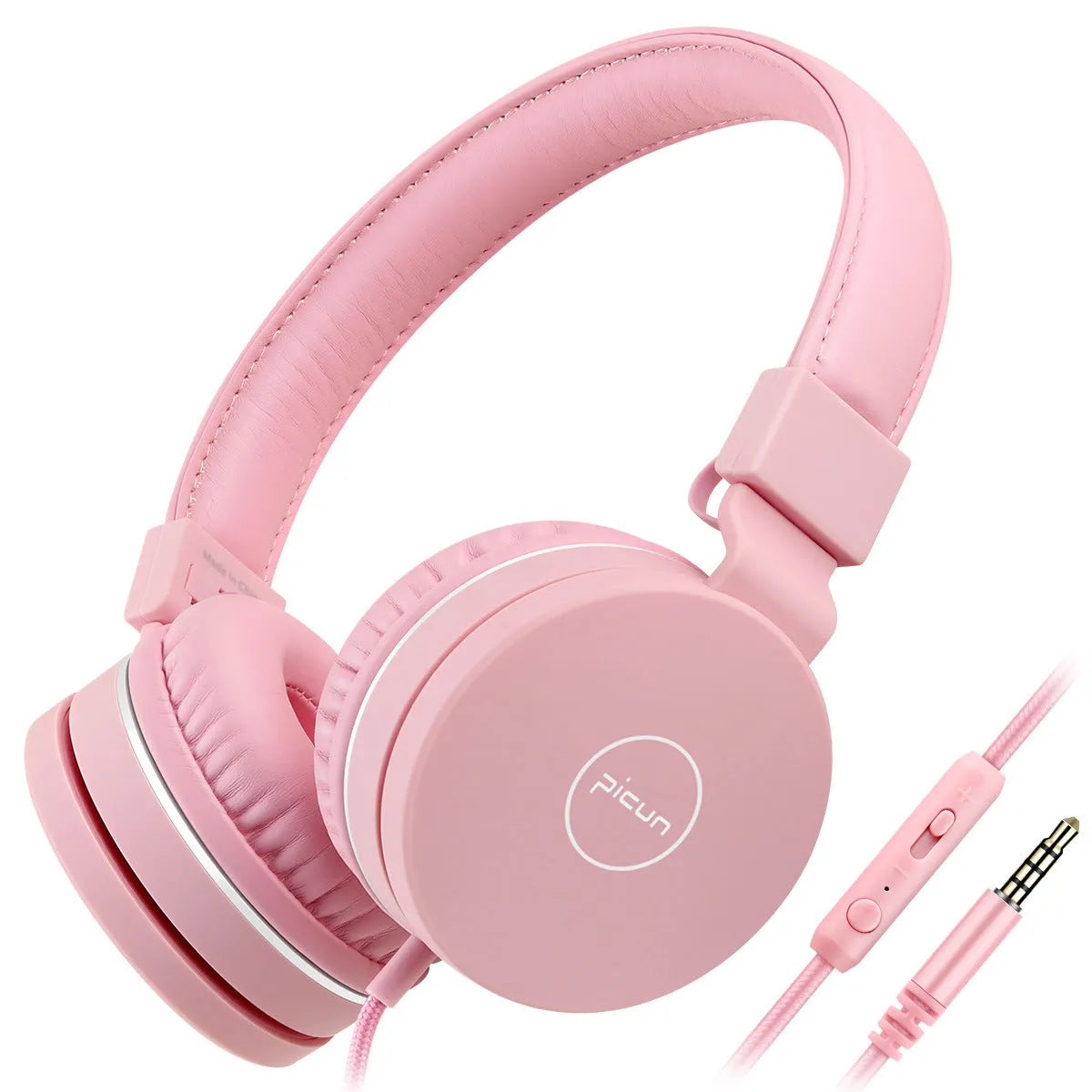 Bengoo C30 wired over-ear headphones with protein earmuffs and braided cable in mint green