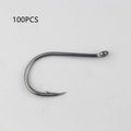 Bulk pack of barbed crooked mouth fishing hooks in alloy carbon steel for sea fishing