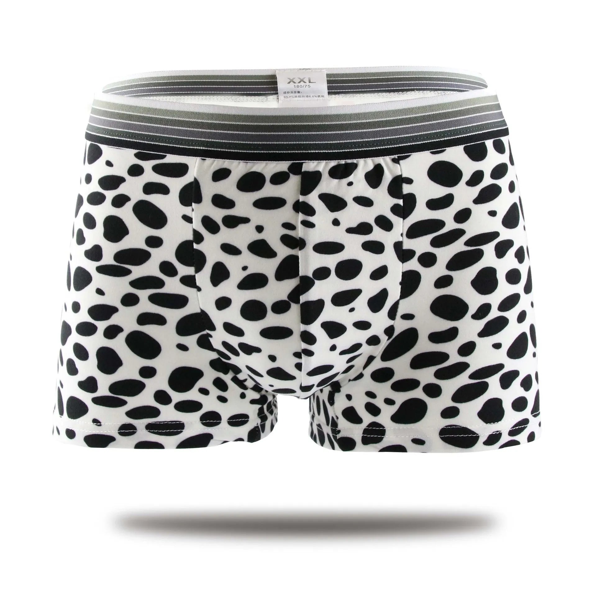 Cartoon print mid-waist polyester boxer briefs men's underwear elastic waistband