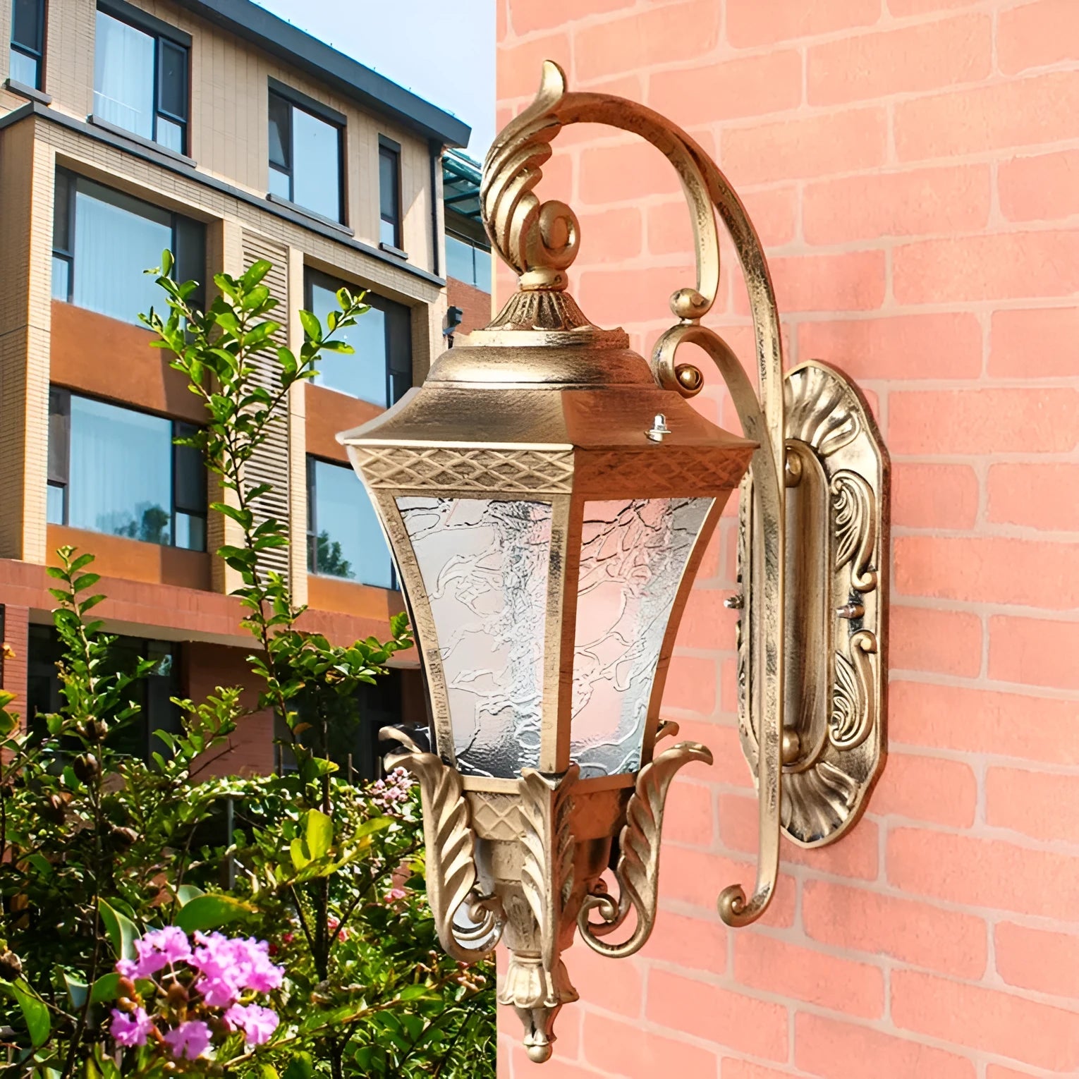 Black European-style outdoor waterproof courtyard wall lamp with IP54 rating