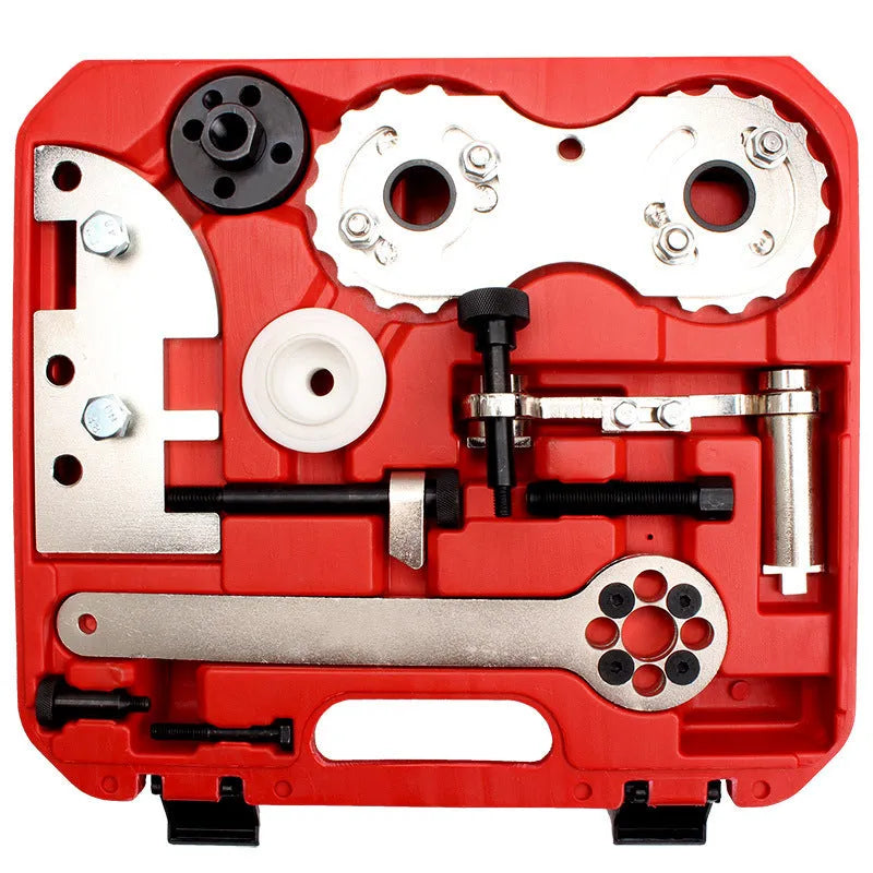 Volvo 2.0T 1.5T engine timing tool set in high carbon steel, red, 405 x 360 x 120 mm