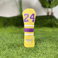 Ram yellow PU protective sleeves for golf fairway woods and a square putter.