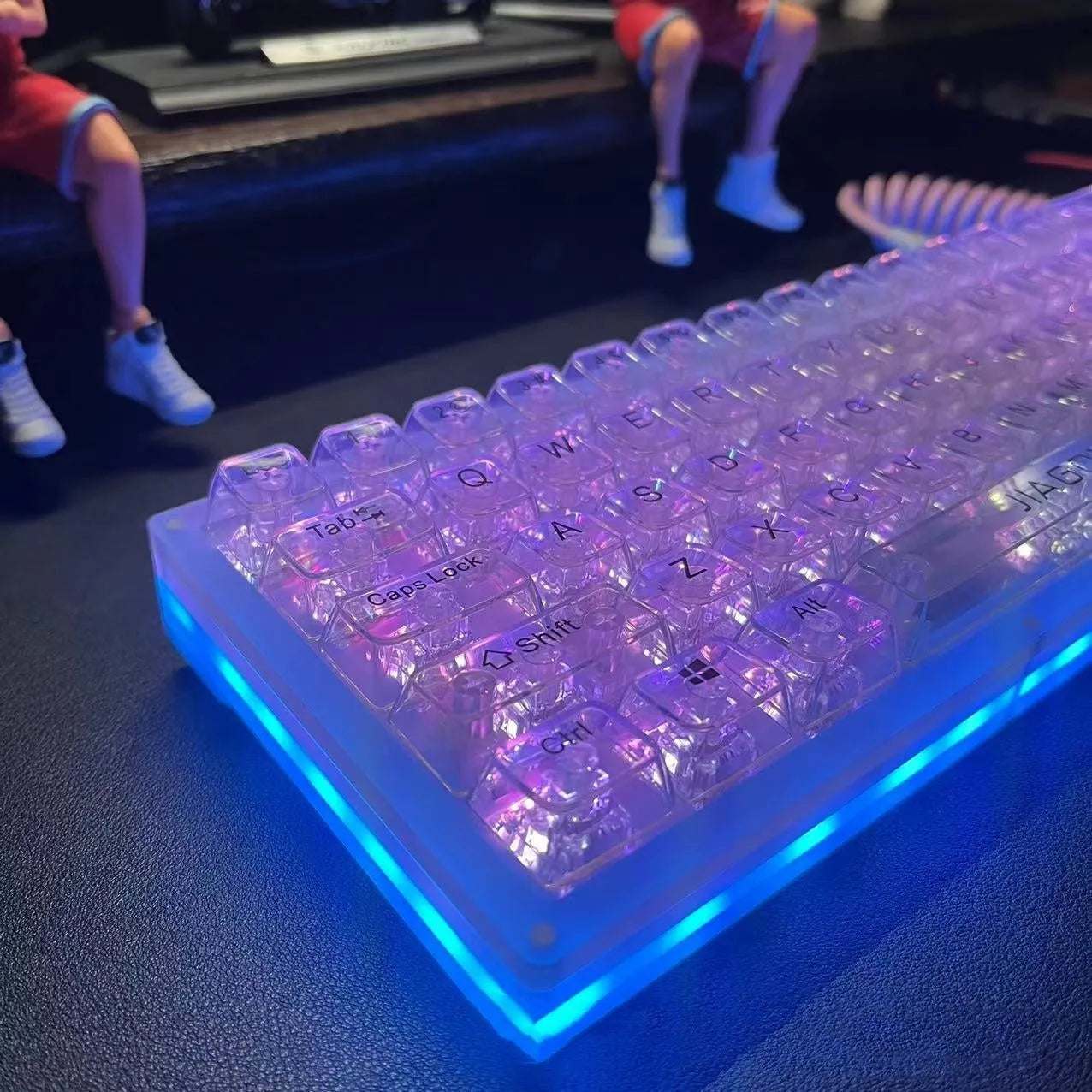 132 transparent plastic key caps for mechanical keyboard replacement and backlight enhancement
