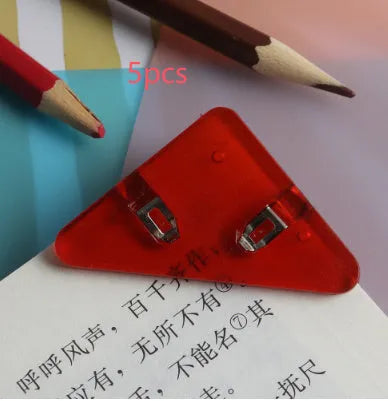 Plastic corner clip for student file storage and paper organisation in ice crystal yellow, smoothie blue and solid colours