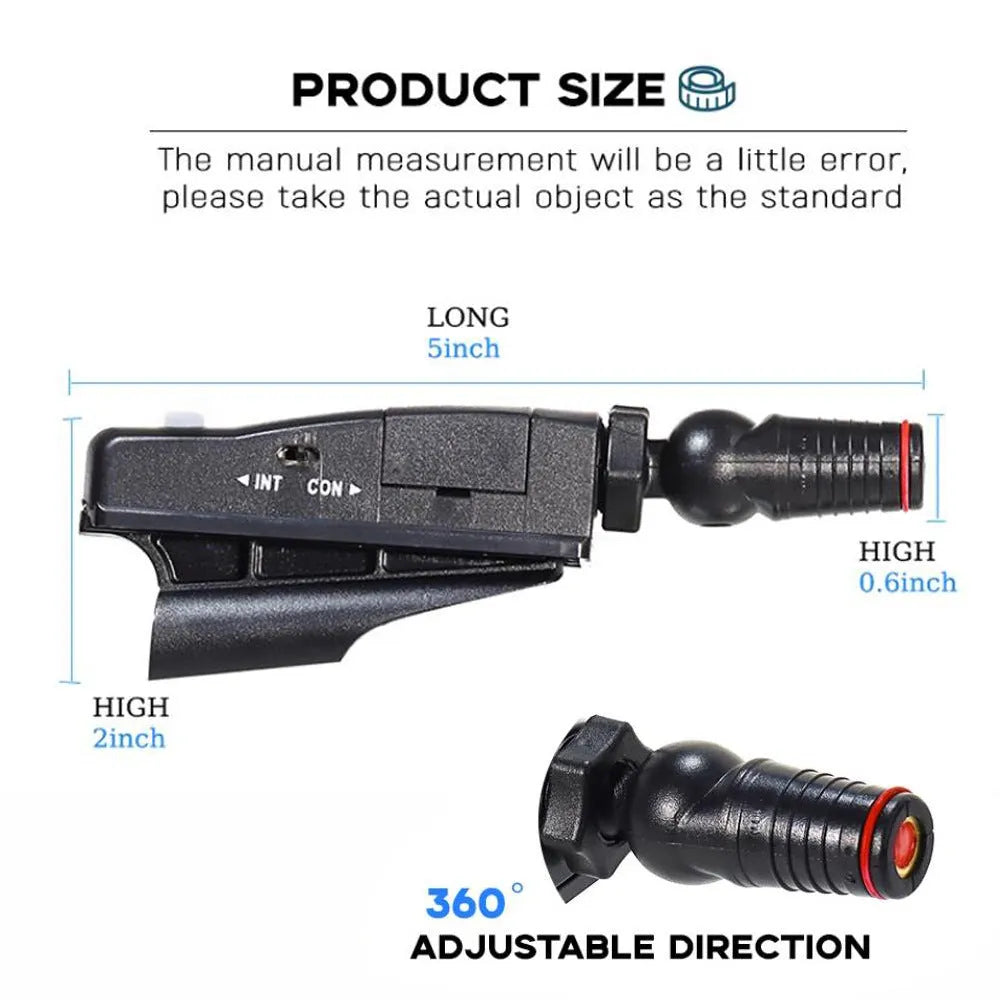 Matte black golf laser aiming instrument attached to putter for alignment practice