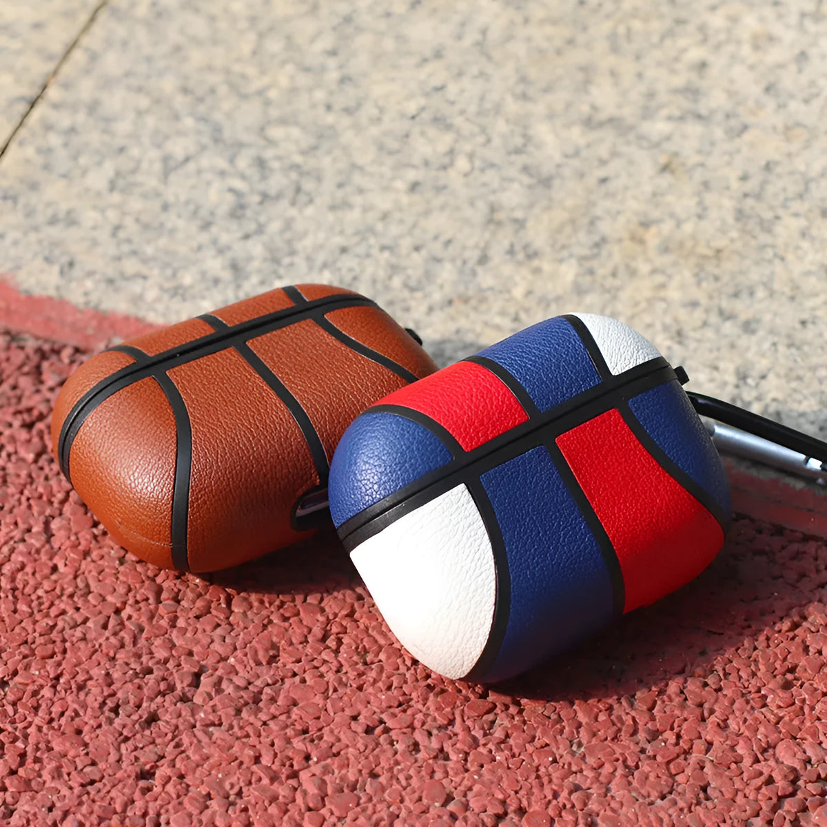 Basketball design flip case for Apple AirPods Pro in TPU with leather-look veneer finish