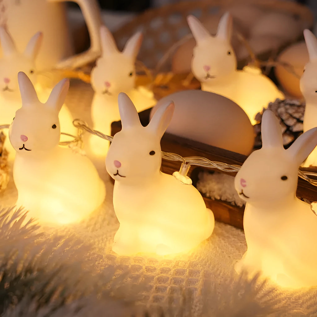 Easter plastic egg lamp 1.5M 10-lamp warm white light string with Cross or Smile design