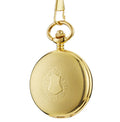 Retro floral print automatic mechanical pocket watch in alloy case with transparent back.