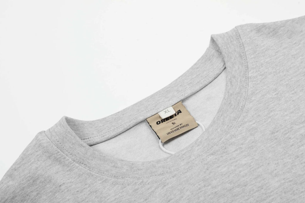 Cotton loose fit long sleeve pullover in black and flower grey colours