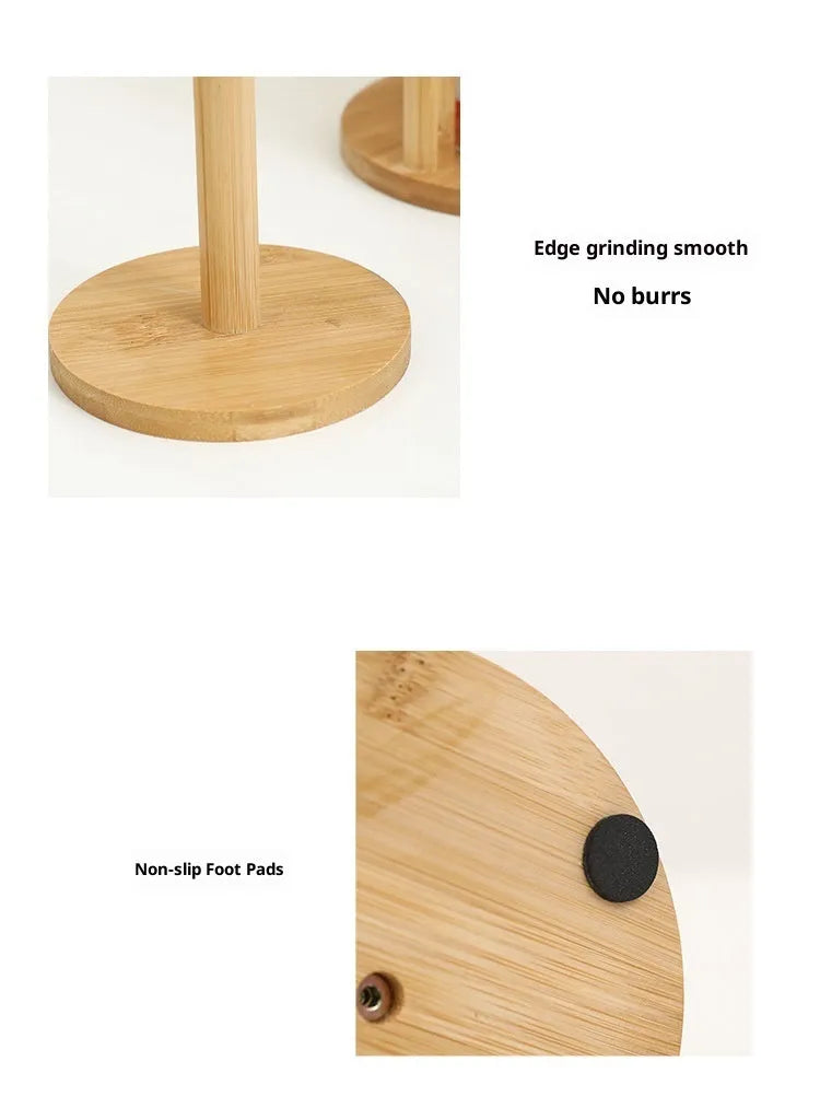 Wooden vertical tissue holder, square 14.5 x 28cm rag stand for kitchen or restaurant table