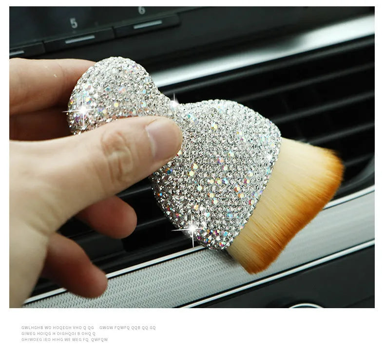 Car interior soft cleaning brush with PVC bristles in white, pink, and black colour options