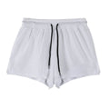 Men's black and white quick-dry nylon summer shorts with a mid waist fit.
