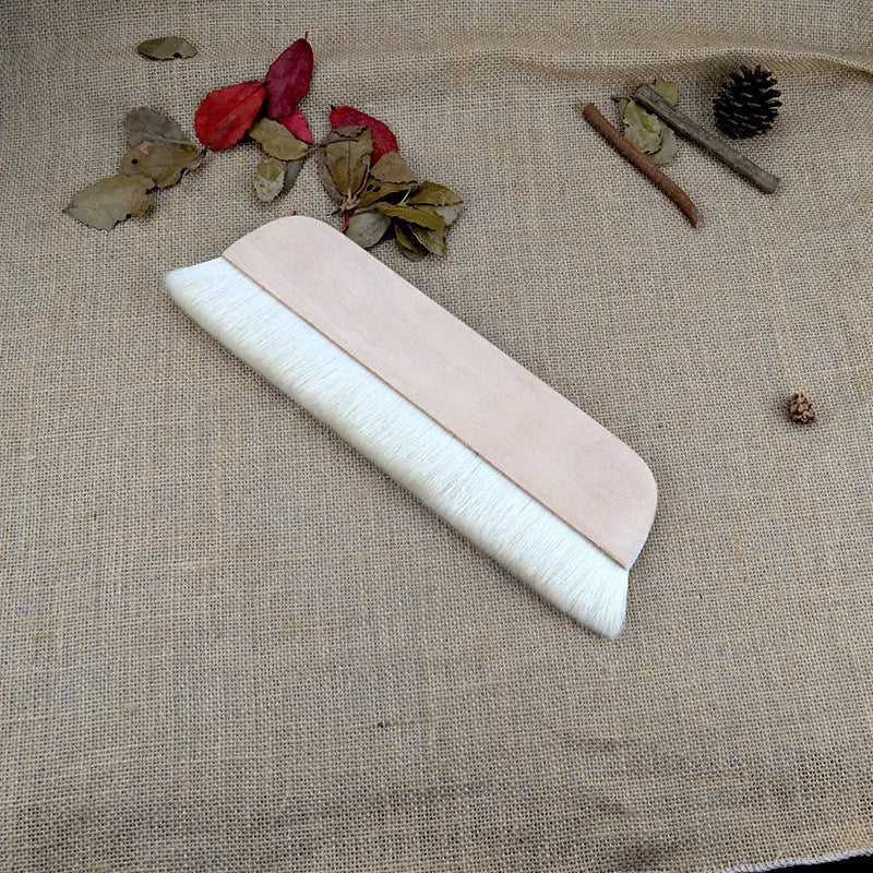 Wool art mounting brush in four different sizes for paste application and board shading