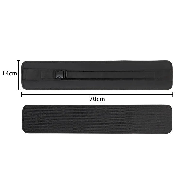 Black neoprene hip training fitness booster stripe band, large 70 cm x 14 cm, single fitness assist belt