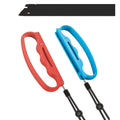 Two Nintendo Switch Joy-Con controller grips with hand ropes in assorted colours