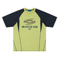 Men's blue hip hop letter print t-shirt with raglan sleeves and loose fit