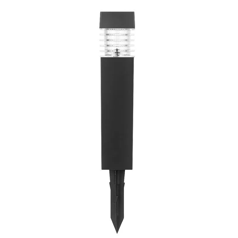 Solar lawn ground lamp with cuboid shape and ground spike for garden lighting