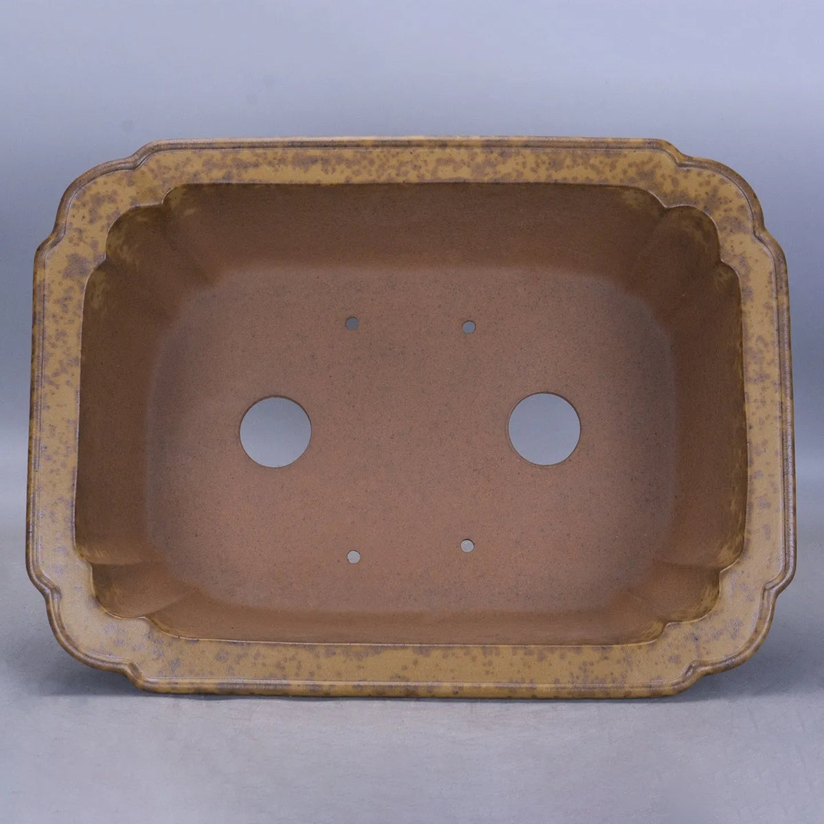 Purple sand rectangular flowerpot with handmade double pumping angle design