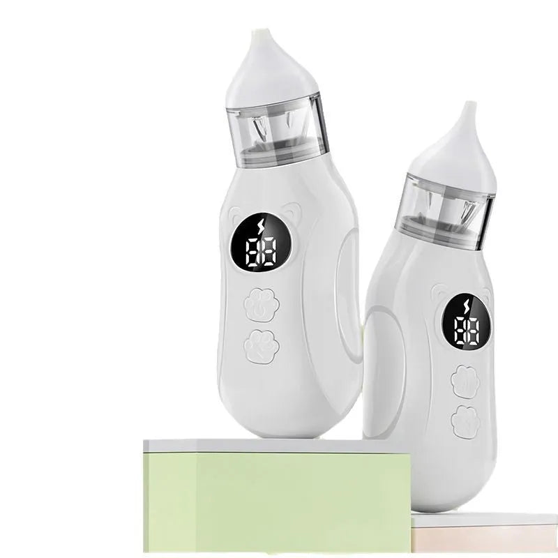 White silicone electric nasal aspirator for children with anti-backflow design