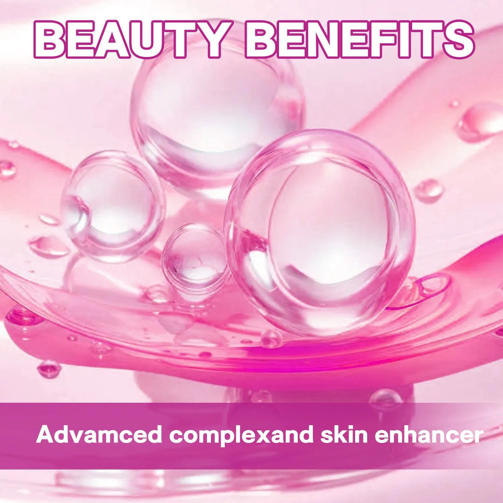 Bottle of skin whitening gummies with glutathione and collagen, 60 gummies