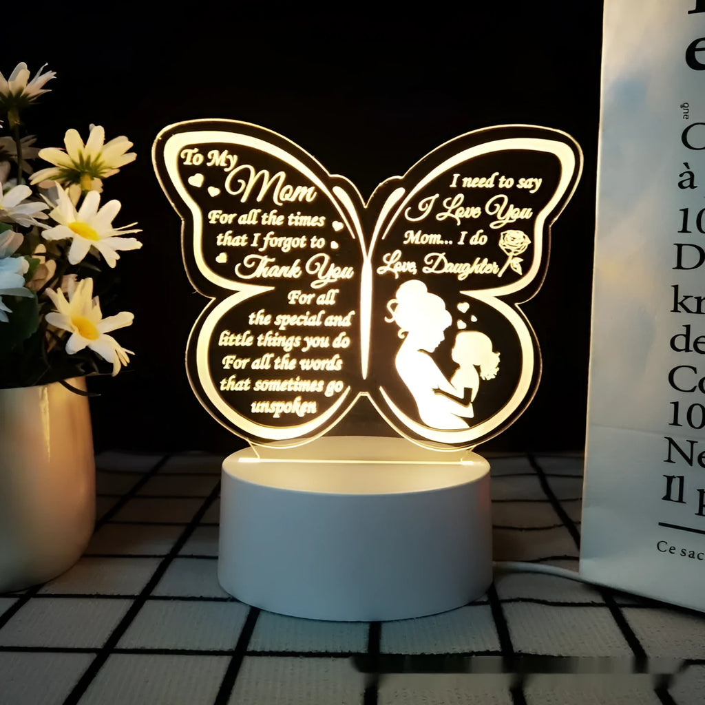Heart-shaped acrylic table lamp with touch switch and USB warm light, 160mm size for desk or bedside