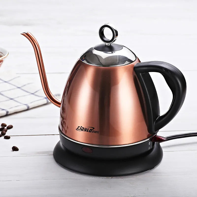 Stainless steel automatic constant temperature kettle in gold colour with touch control panel