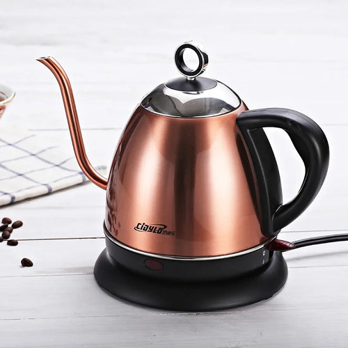 Stainless steel automatic constant temperature kettle in gold colour with touch control panel
