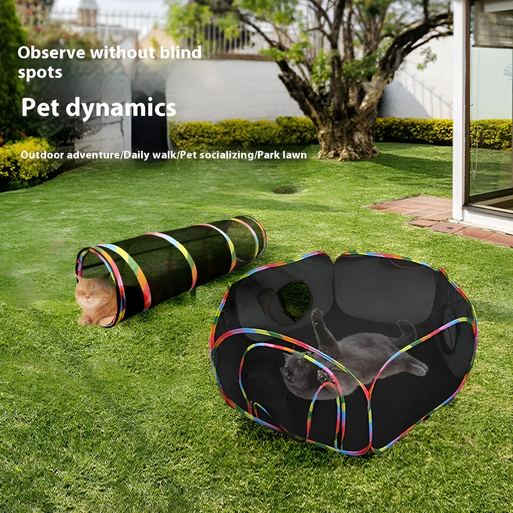 Foldable mesh cat roll cage pet toy showing different style options
