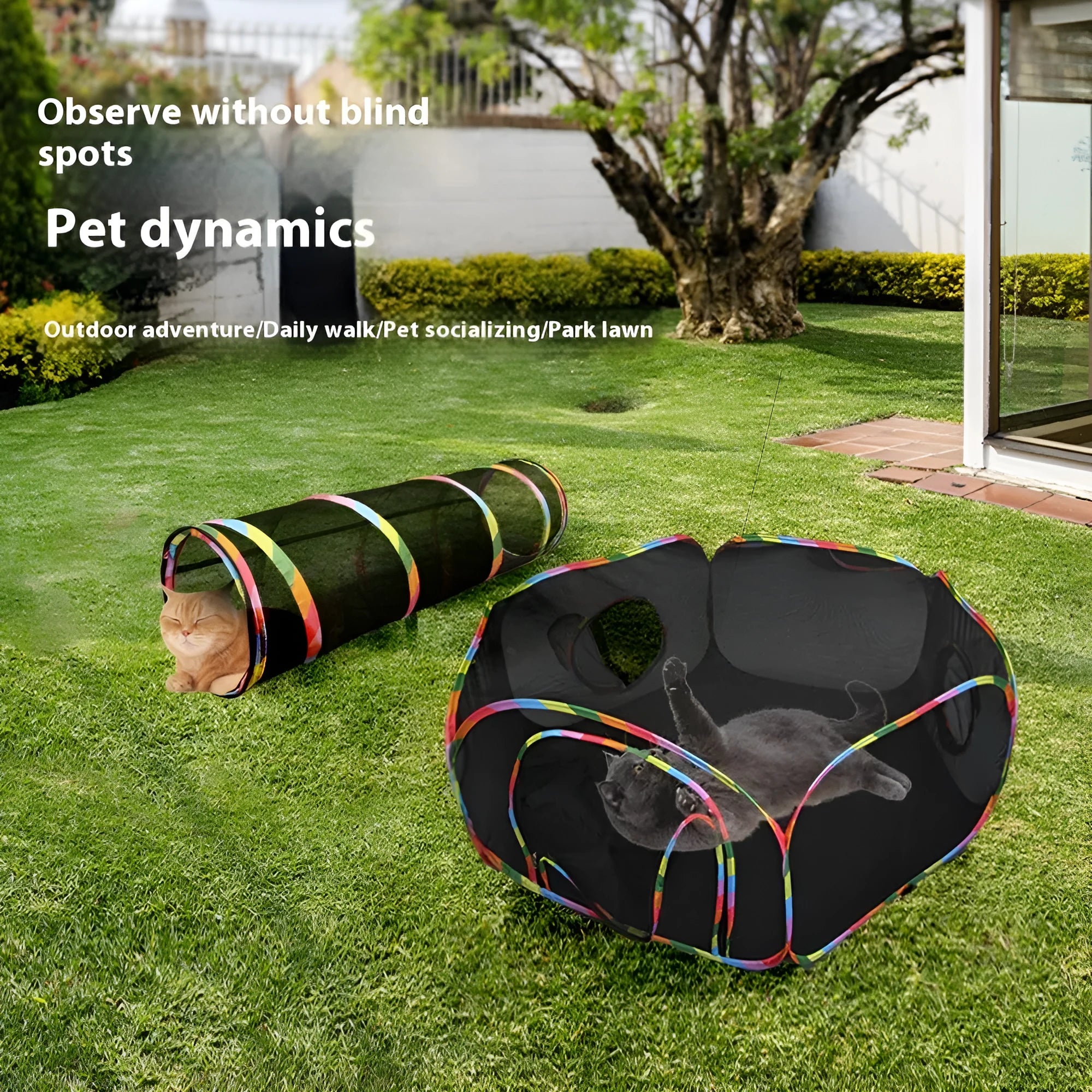 Foldable mesh cat roll cage pet toy showing different style options
