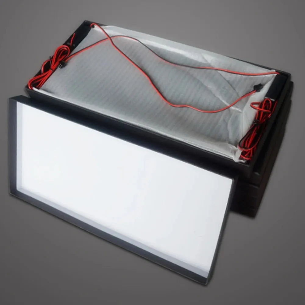 Two white LED truck license plate light bars with plastic housings