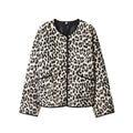 Women's printed snap-button long-sleeved jacket in three colour styles polyester fabric
