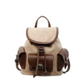 Women's retro textured PU backpack with zipper replacement and file pockets, available in black, beige, brown, and coffee.