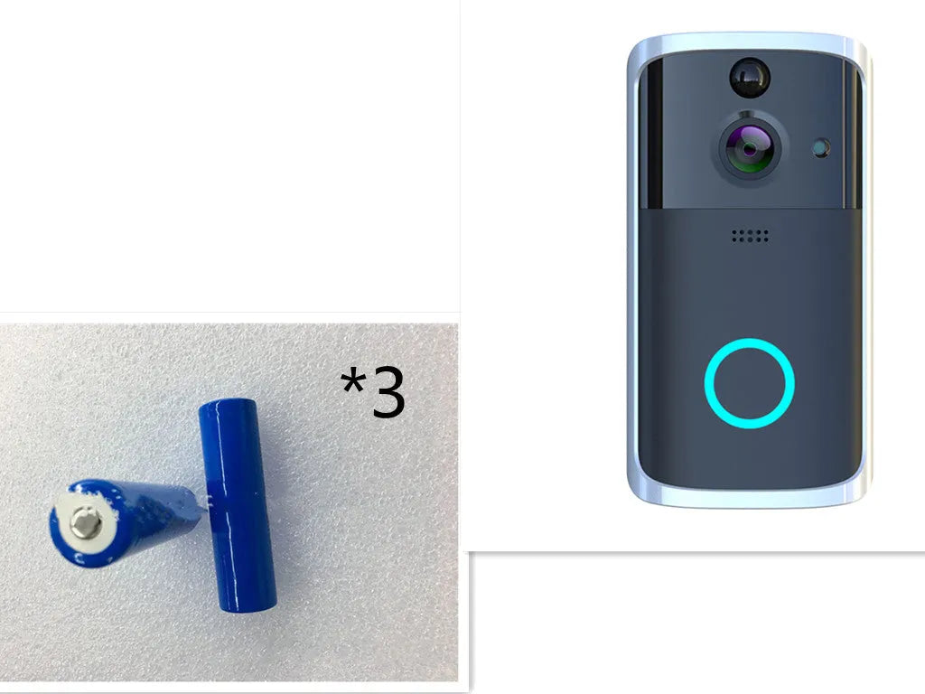 WiFi video doorbell camera, 7.5cm x 3.3cm x 14.4cm, 32GB TF card, PCB, Black or Silver colour option
