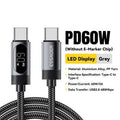 USB-C digital display data cable in aluminium alloy, silver grey, shown in 1m and 2m lengths