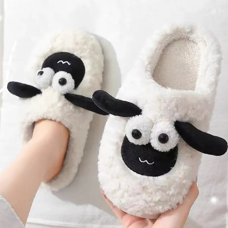 Slip-on thermal cotton slippers with suede upper and PVC sole in brown colour
