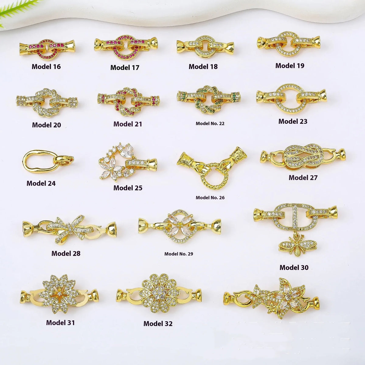 Small gold-colour chain buckle for DIY jewellery making with electroplated finish