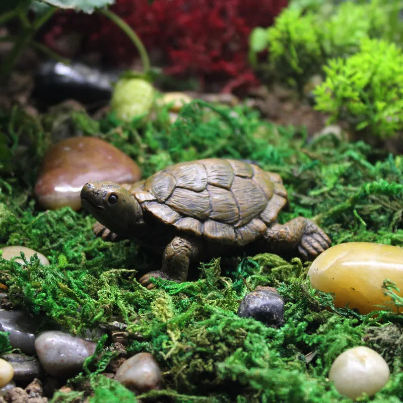Simulated turtle resin garden ornament for miniature landscape decoration