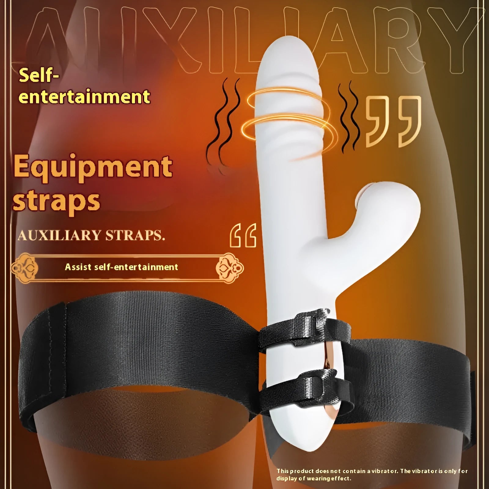 Black knitted adult strap with appliance attachment for discreet home use