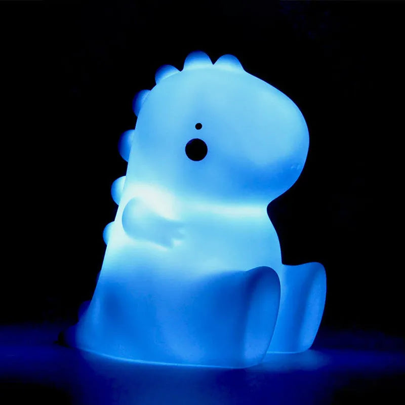 Cartoon enamel LED bedside lamp in Cloud Blue, 12x8x8cm, for children's room decoration