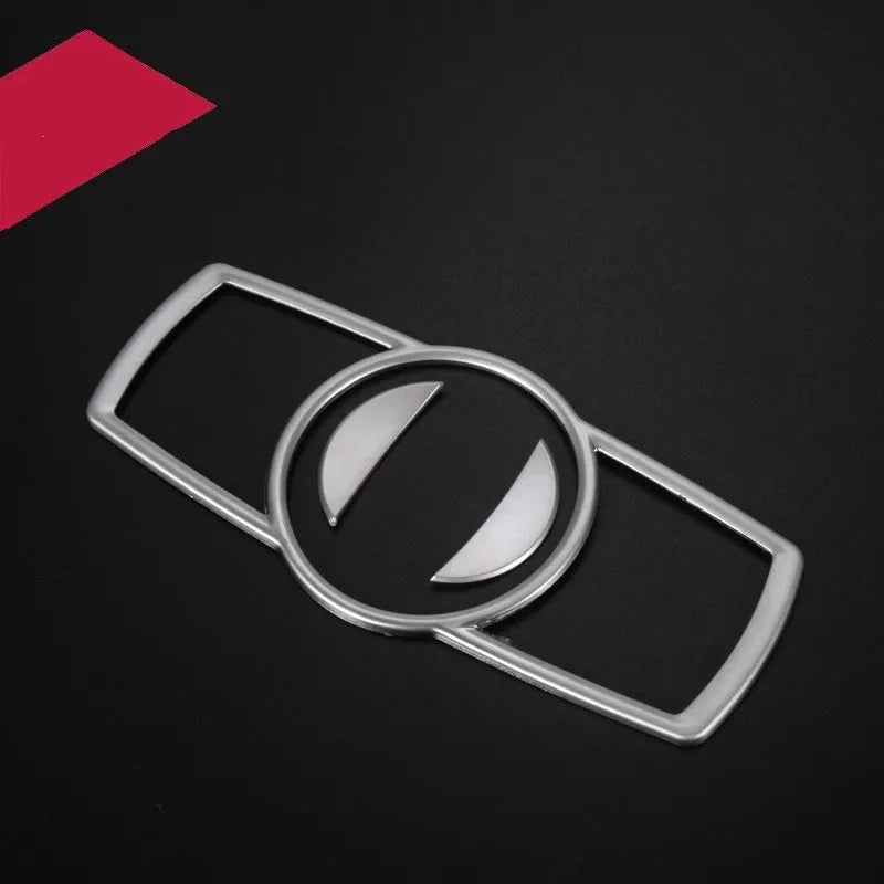Silver decorative trim sticker for BMW headlight switch frame interior modification