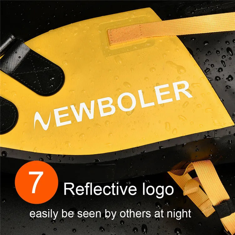 Waterproof PVC bicycle tail bag in yellow with 13-litre capacity for outdoor cycling storage