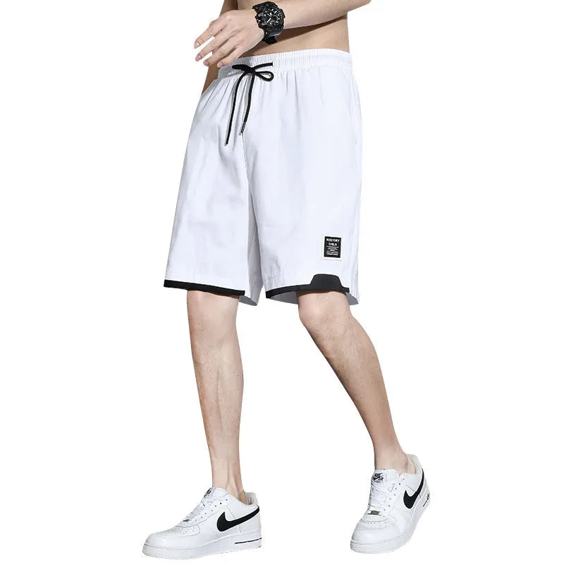 Cotton shorts for boys in plus sizes, available in black, khaki, and white.