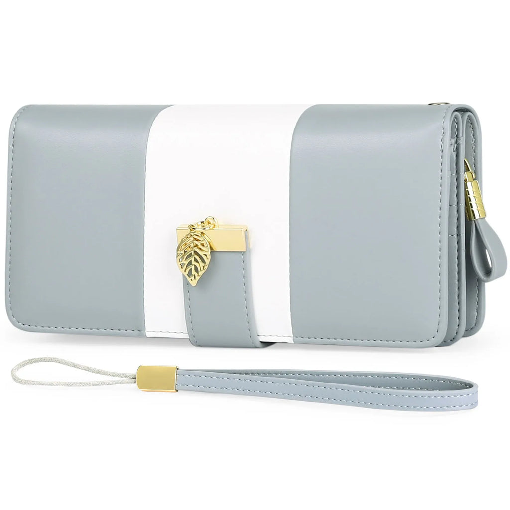 Locking anti-theft clutch handbag in midnight black, showing PU leather exterior and open compartment with microfibre lining.