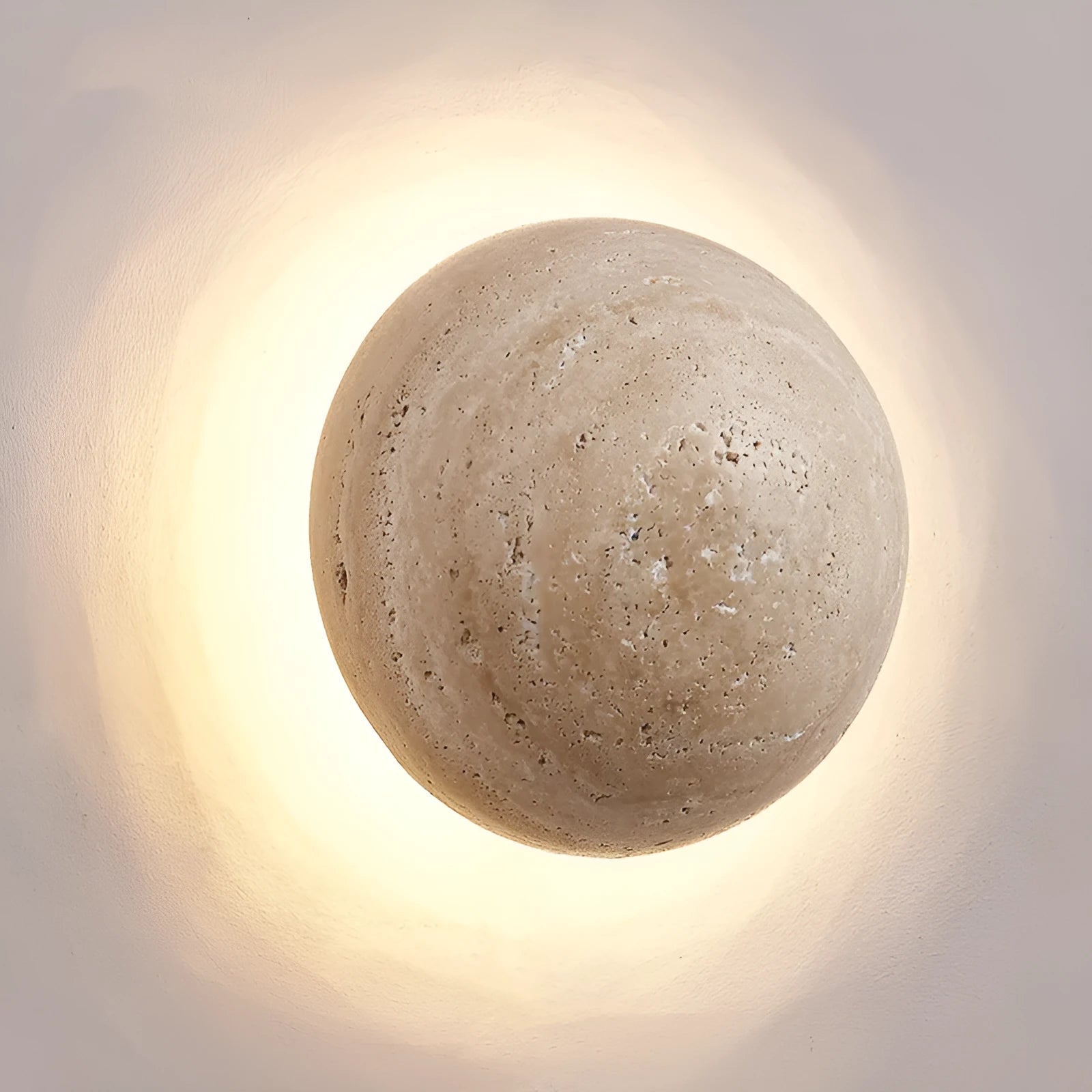 Yellow cave stone semicircle wall lamp with iron frame and pull switch