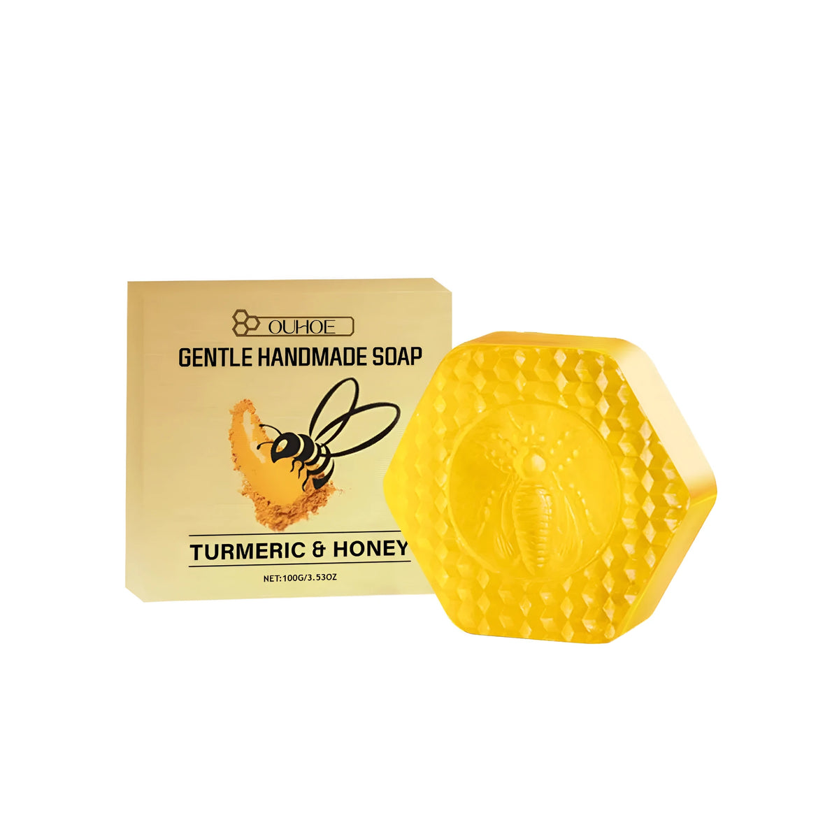 100g turmeric and honey detox soap bar for daily cleansing and moisturising
