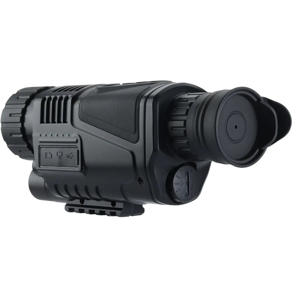 NV300 infrared digital night vision telescope body with 40mm lens, rubber-coated ABS casing, and included storage bag for outdoor hunting and bird watching