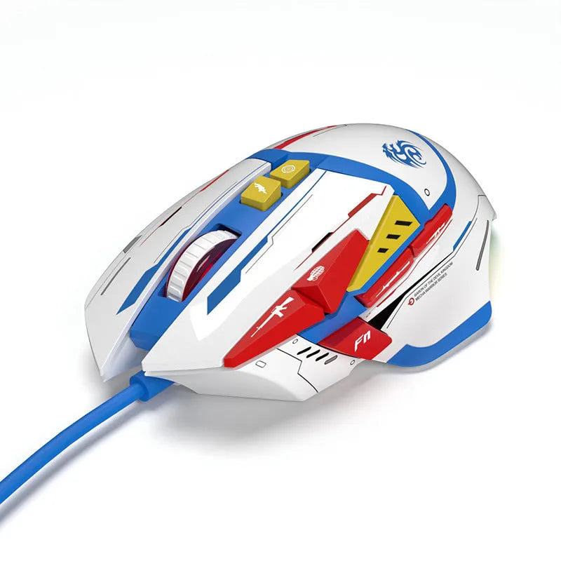 Desktop wired ergonomic gaming mouse with six-gear laser resolution in Primordial Ghost Claw colour