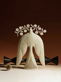 Handmade iron flying bird ornament in Ancient Chinese style, milky yellow or black colour, 240mm height